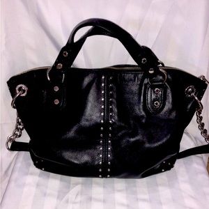 Michael Kors black studded convertible cross body bag.
